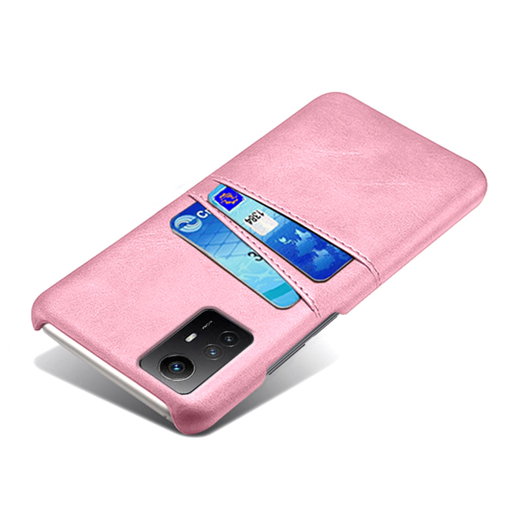 For Xiaomi Redmi Note 12S 4G Protective Phone Case Dual Card Slots PU Leather Coated Hard PC Cover