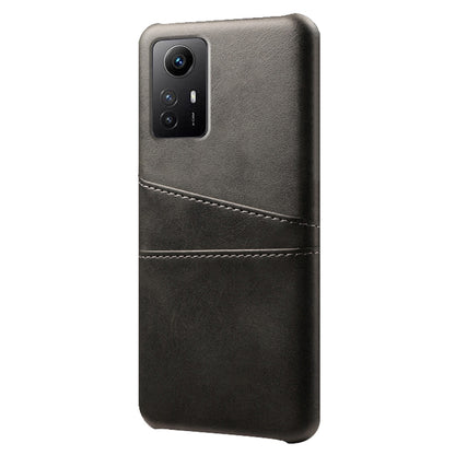 For Xiaomi Redmi Note 12S 4G Protective Phone Case Dual Card Slots PU Leather Coated Hard PC Cover