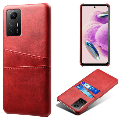 For Xiaomi Redmi Note 12S 4G Protective Phone Case Dual Card Slots PU Leather Coated Hard PC Cover