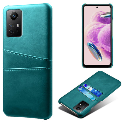 For Xiaomi Redmi Note 12S 4G Protective Phone Case Dual Card Slots PU Leather Coated Hard PC Cover
