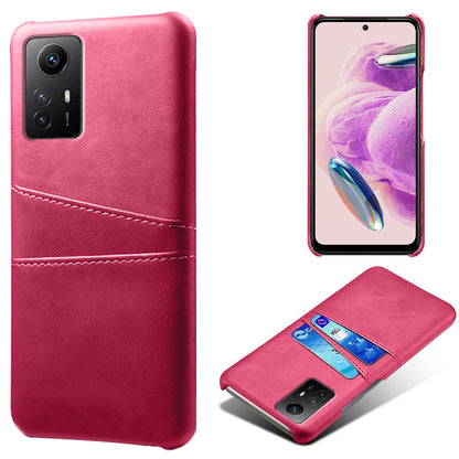 For Xiaomi Redmi Note 12S 4G Protective Phone Case Dual Card Slots PU Leather Coated Hard PC Cover