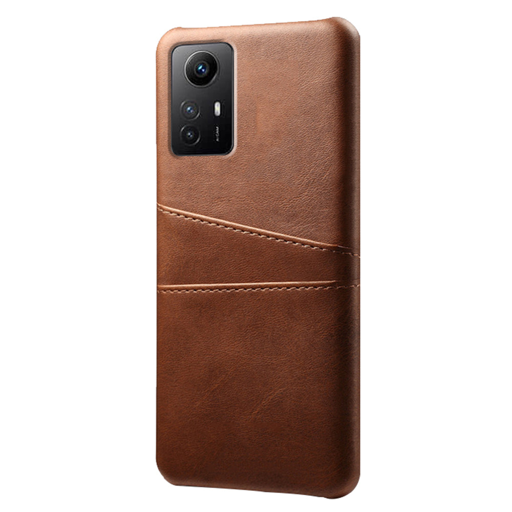 For Xiaomi Redmi Note 12S 4G Protective Phone Case Dual Card Slots PU Leather Coated Hard PC Cover