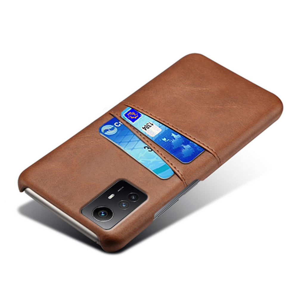 For Xiaomi Redmi Note 12S 4G Protective Phone Case Dual Card Slots PU Leather Coated Hard PC Cover