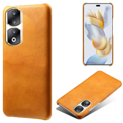 For Honor 90 Pro Calf Texture Phone Case PU Leather Coated PC Anti-scratch Cover
