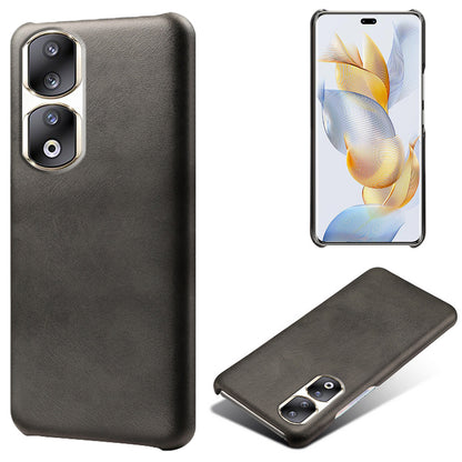For Honor 90 Pro Calf Texture Phone Case PU Leather Coated PC Anti-scratch Cover