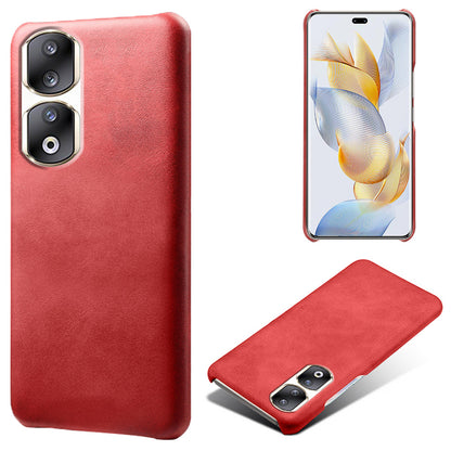 For Honor 90 Pro Calf Texture Phone Case PU Leather Coated PC Anti-scratch Cover