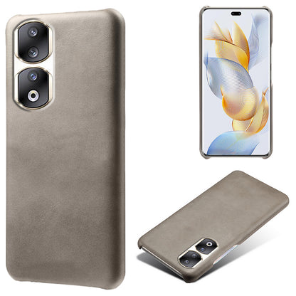 For Honor 90 Pro Calf Texture Phone Case PU Leather Coated PC Anti-scratch Cover