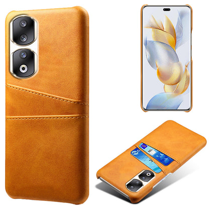 For Honor 90 Pro Dual Card Slots PU Leather Coated PC Case Anti-scratch Phone Cover