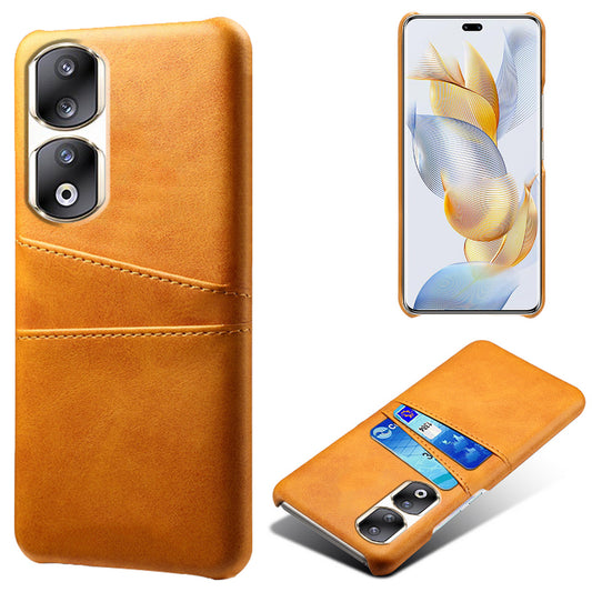 For Honor 90 Pro Dual Card Slots PU Leather Coated PC Case Anti-scratch Phone Cover