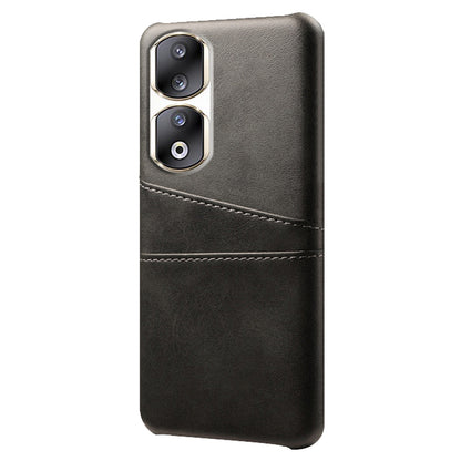 For Honor 90 Pro Dual Card Slots PU Leather Coated PC Case Anti-scratch Phone Cover
