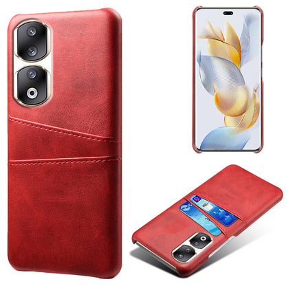 For Honor 90 Pro Dual Card Slots PU Leather Coated PC Case Anti-scratch Phone Cover