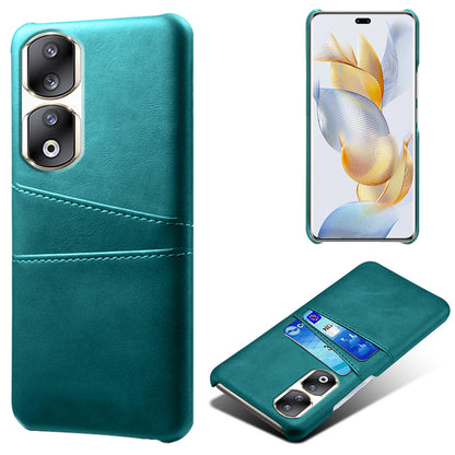 For Honor 90 Pro Dual Card Slots PU Leather Coated PC Case Anti-scratch Phone Cover