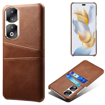 For Honor 90 Pro Dual Card Slots PU Leather Coated PC Case Anti-scratch Phone Cover
