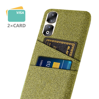 Cloth Texture Phone Cover for Honor 90 Pro , Hard PC + Cloth Protective Case with Dual Card Slots
