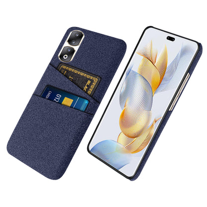 Cloth Texture Phone Cover for Honor 90 Pro , Hard PC + Cloth Protective Case with Dual Card Slots