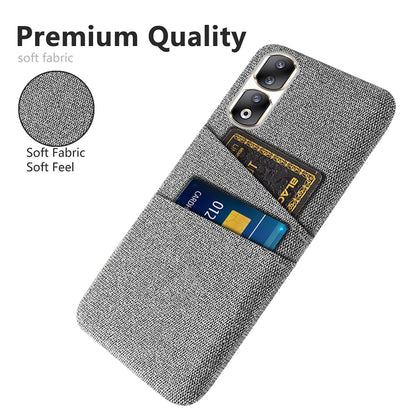 Cloth Texture Phone Cover for Honor 90 Pro , Hard PC + Cloth Protective Case with Dual Card Slots