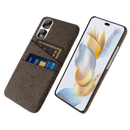 Cloth Texture Phone Cover for Honor 90 Pro , Hard PC + Cloth Protective Case with Dual Card Slots