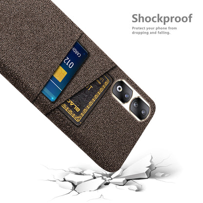 Cloth Texture Phone Cover for Honor 90 Pro , Hard PC + Cloth Protective Case with Dual Card Slots