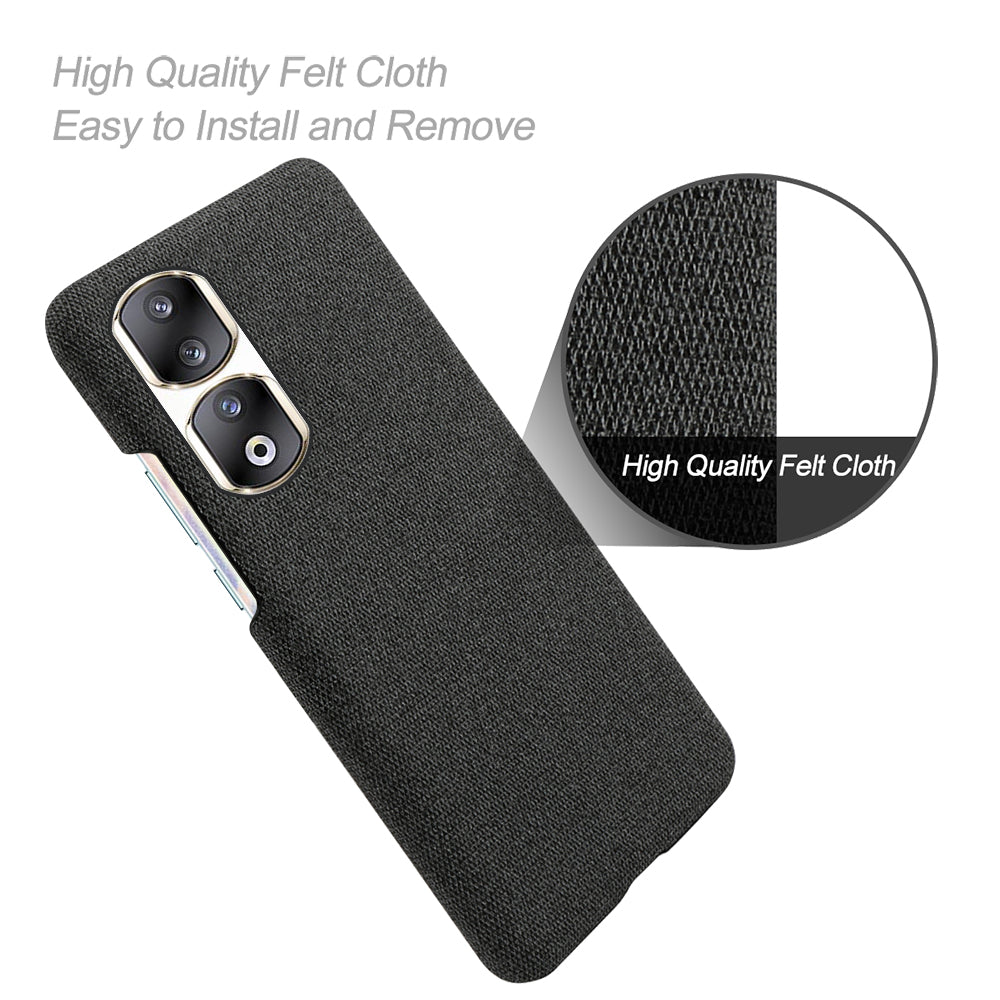Cloth+Hard PC Protective Phone Case for Honor 90 Pro , Scratch-resistant Cell Phone Cover