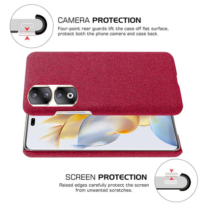 Cloth+Hard PC Protective Phone Case for Honor 90 Pro , Scratch-resistant Cell Phone Cover