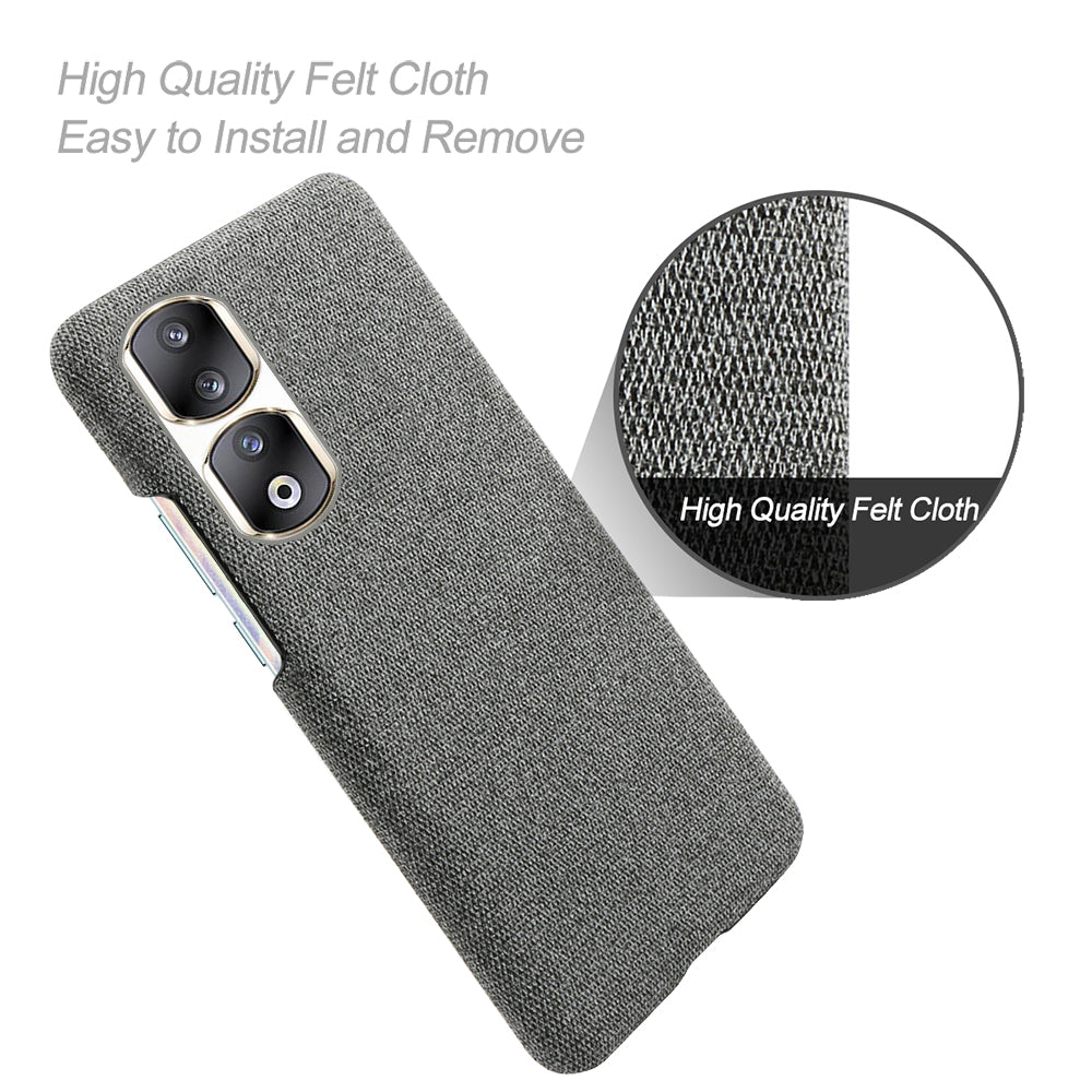 Cloth+Hard PC Protective Phone Case for Honor 90 Pro , Scratch-resistant Cell Phone Cover