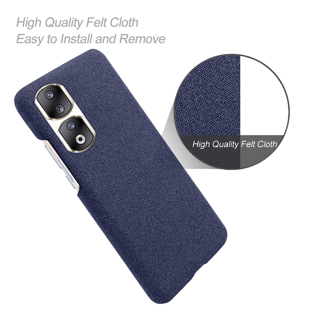 Cloth+Hard PC Protective Phone Case for Honor 90 Pro , Scratch-resistant Cell Phone Cover