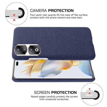 Cloth+Hard PC Protective Phone Case for Honor 90 Pro , Scratch-resistant Cell Phone Cover