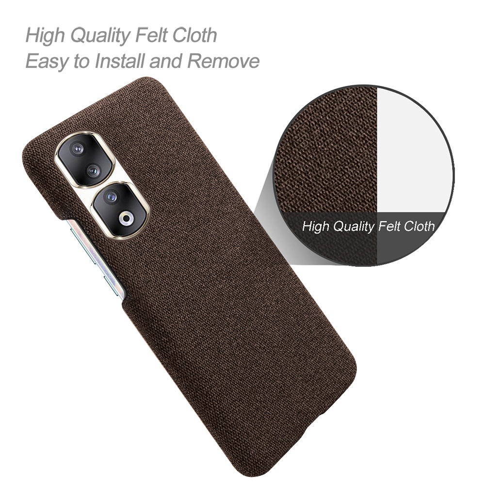 Cloth+Hard PC Protective Phone Case for Honor 90 Pro , Scratch-resistant Cell Phone Cover