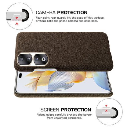 Cloth+Hard PC Protective Phone Case for Honor 90 Pro , Scratch-resistant Cell Phone Cover