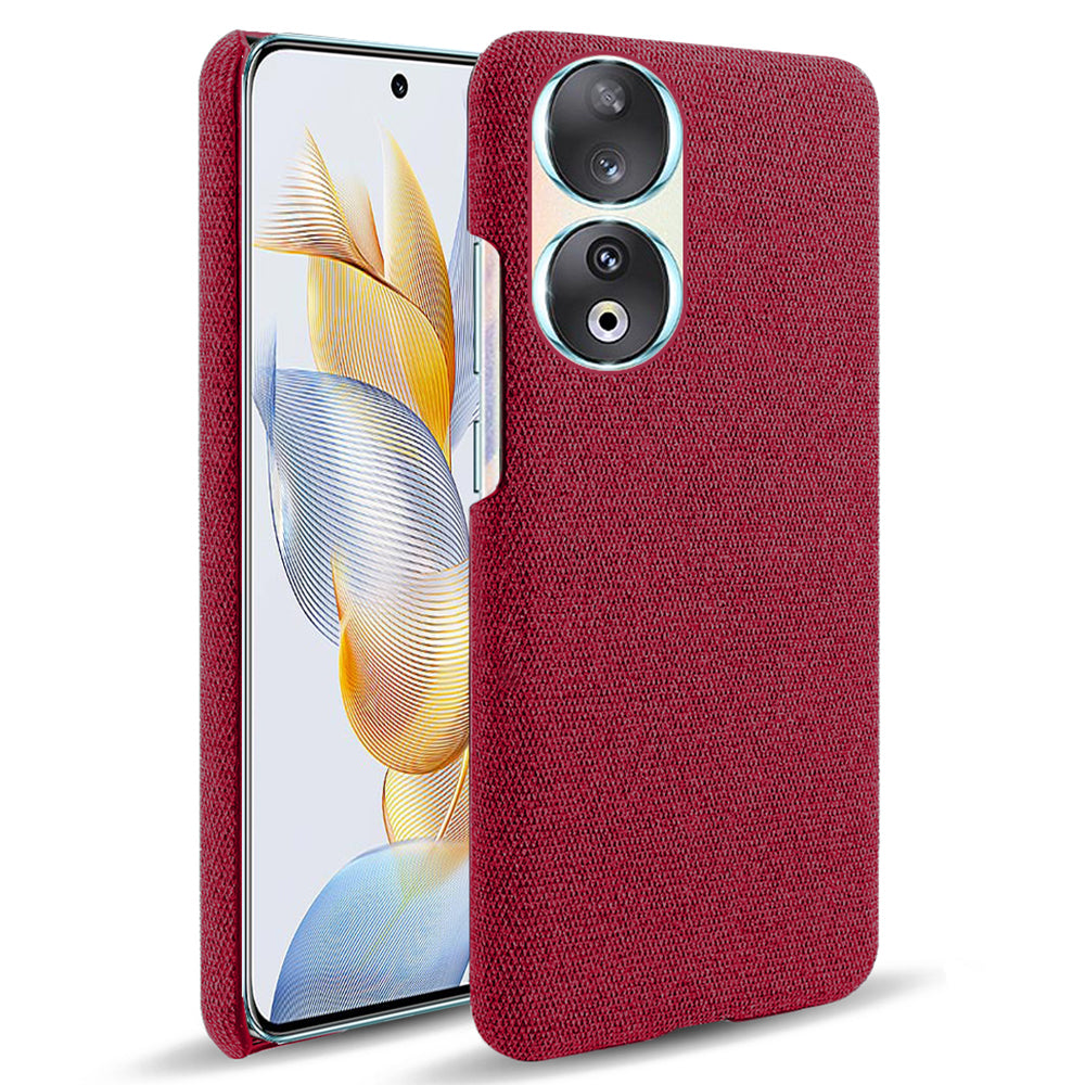 Cloth Texture Phone Case for Honor 90 , Cloth+Hard PC Anti-scratch Phone Cover