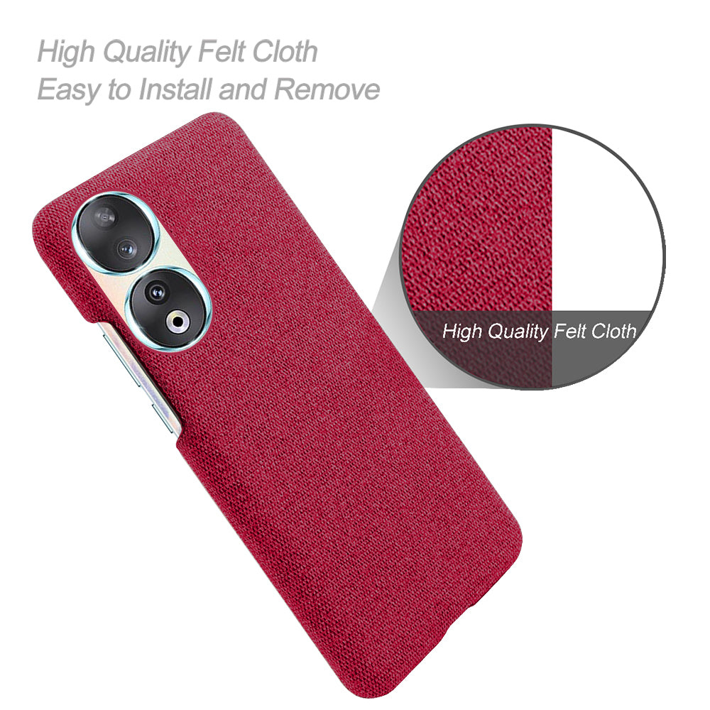 Cloth Texture Phone Case for Honor 90 , Cloth+Hard PC Anti-scratch Phone Cover