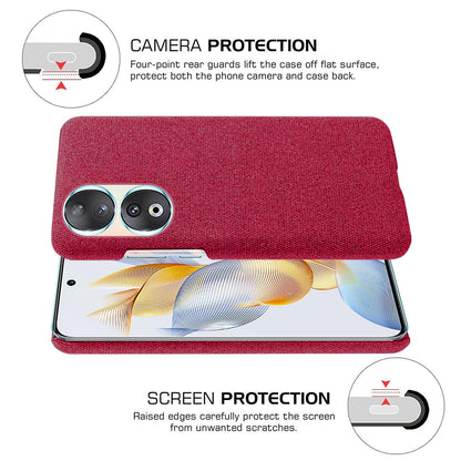 Cloth Texture Phone Case for Honor 90 , Cloth+Hard PC Anti-scratch Phone Cover