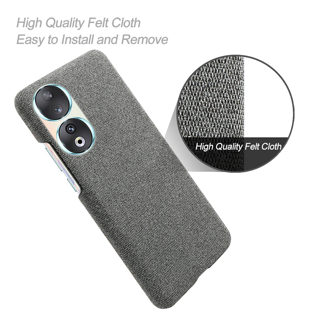 Cloth Texture Phone Case for Honor 90 , Cloth+Hard PC Anti-scratch Phone Cover