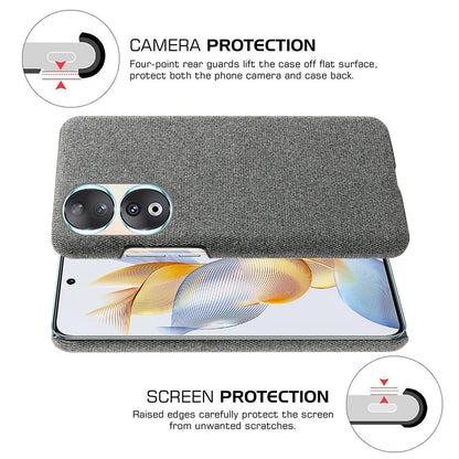 Cloth Texture Phone Case for Honor 90 , Cloth+Hard PC Anti-scratch Phone Cover