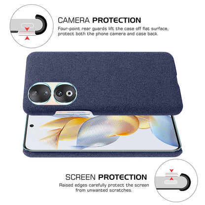 Cloth Texture Phone Case for Honor 90 , Cloth+Hard PC Anti-scratch Phone Cover