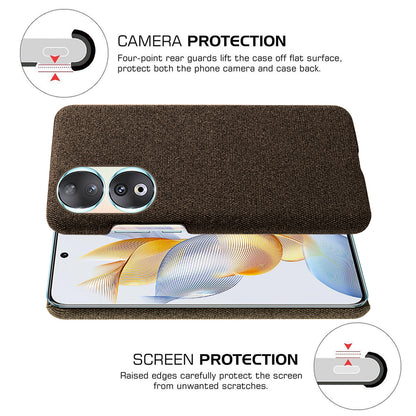 Cloth Texture Phone Case for Honor 90 , Cloth+Hard PC Anti-scratch Phone Cover