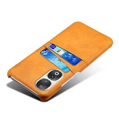 Phone Case with Dual Card Slots for Honor 90 , PU Leather Coated PC Smartphone Cover
