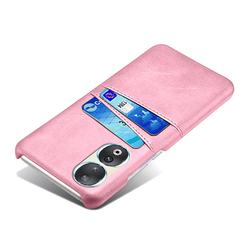 Phone Case with Dual Card Slots for Honor 90 , PU Leather Coated PC Smartphone Cover