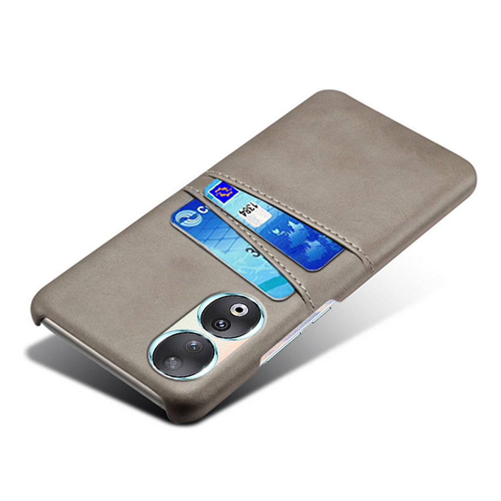 Phone Case with Dual Card Slots for Honor 90 , PU Leather Coated PC Smartphone Cover