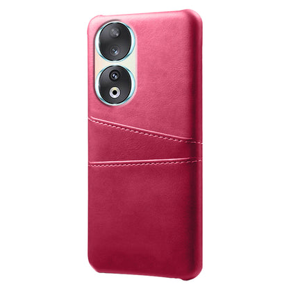 Phone Case with Dual Card Slots for Honor 90 , PU Leather Coated PC Smartphone Cover