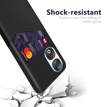 Card Holder Protective Phone Case for Honor 90 , Cloth Texture PU Leather Coated PC Cover