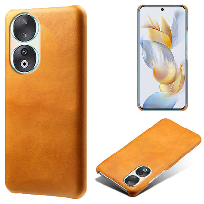 For Honor 90 PU Leather Coated Hard PC Cover Calf Texture Shockproof Phone Case
