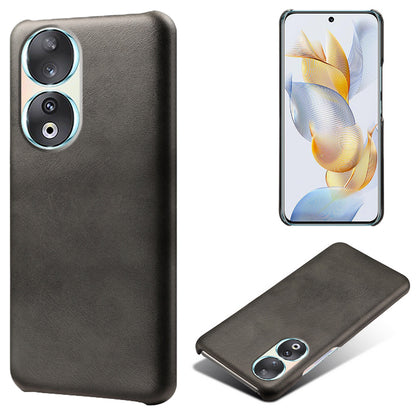 For Honor 90 PU Leather Coated Hard PC Cover Calf Texture Shockproof Phone Case