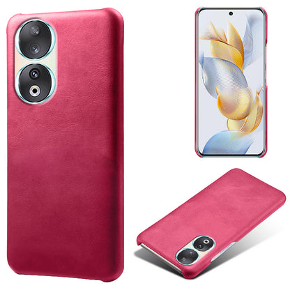 For Honor 90 PU Leather Coated Hard PC Cover Calf Texture Shockproof Phone Case