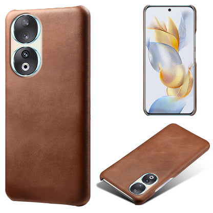 For Honor 90 PU Leather Coated Hard PC Cover Calf Texture Shockproof Phone Case