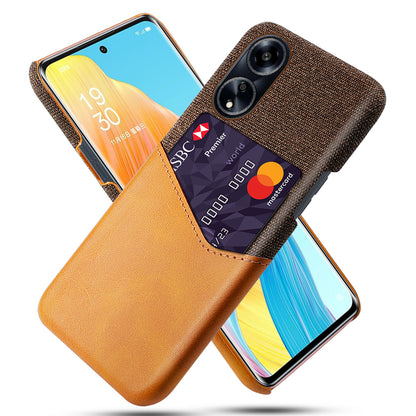 Protective Case for Oppo A1 5G / A98 5G / F23 5G , PU Leather Coated PC Cloth Texture Phone Cover with Card Slot