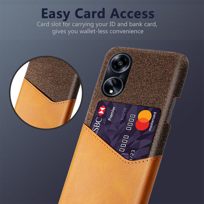Protective Case for Oppo A1 5G / A98 5G / F23 5G , PU Leather Coated PC Cloth Texture Phone Cover with Card Slot