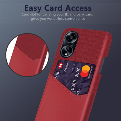 Protective Case for Oppo A1 5G / A98 5G / F23 5G , PU Leather Coated PC Cloth Texture Phone Cover with Card Slot