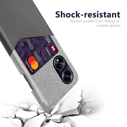 Protective Case for Oppo A1 5G / A98 5G / F23 5G , PU Leather Coated PC Cloth Texture Phone Cover with Card Slot