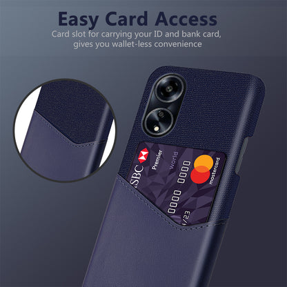 Protective Case for Oppo A1 5G / A98 5G / F23 5G , PU Leather Coated PC Cloth Texture Phone Cover with Card Slot